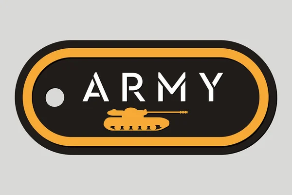 Militär Token Arméns Emblem Armébricka Design Element För Militär Stil — Stock vektor