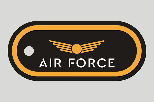 Militär Token Flygvapnets Emblem Armébricka Design Element För Militär Stil — Stock vektor