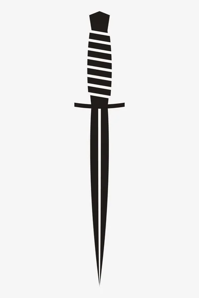 Dýka Silueta Vojenský Bojový Nůž Jednoduchý Prvek Který Můžete Použít — Stockový vektor