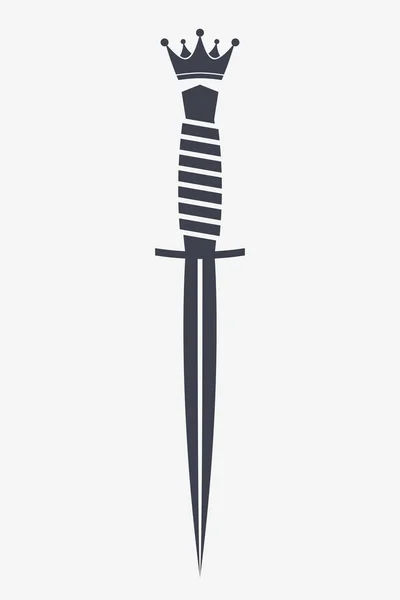 Crown Hançer Askeri Savaş Bıçağı Tasarım Projelerinizden Herhangi Birine Eklenebilen — Stok Vektör