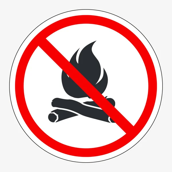 Fire Sign Sign Prohibiting Open Flames Strikethrough Bonfire Isolated — Stock Vector