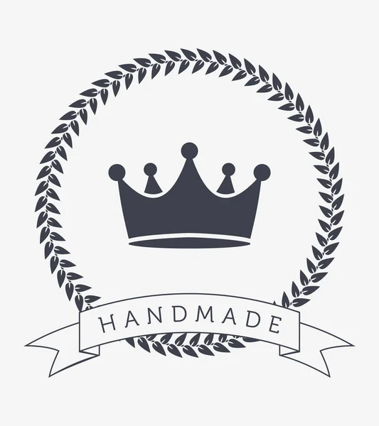 Handmade Label Emblem Calligraphy Inscription Brand Company Production Tag Sticker — Stock Vector