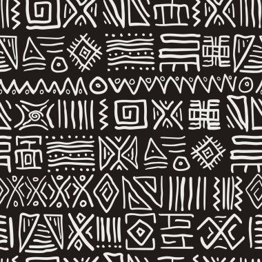 Kusursuz şekillendirilmiş Afrika deseni. Etnik ve Kabile Motifleri. Tekstil, Baskı, Telefon Davası, Tebrik Kartı veya Arkaplan İçin Kullanılabilir