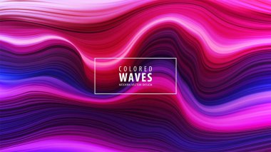 Modern renkli akışı poster. Mavi renk arka plan dalga sıvı formda. Sanat tasarım. Vektör çizim.