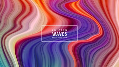 Modern renkli akışı poster. Mavi renk arka plan dalga sıvı formda. Sanat tasarım. Vektör çizim.