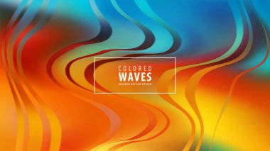 Modern renkli akışı poster. Mavi renk arka plan dalga sıvı formda. Sanat tasarım. Vektör çizim.