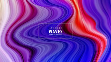 Modern renkli akışı poster. Mavi renk arka plan dalga sıvı formda. Sanat tasarım. Vektör çizim.