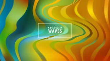 Modern renkli akışı poster. Mavi renk arka plan dalga sıvı formda. Sanat tasarım. Vektör çizim.