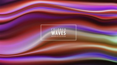 Modern renkli akışı poster. Mavi renk arka plan dalga sıvı formda. Sanat tasarım. Vektör çizim.