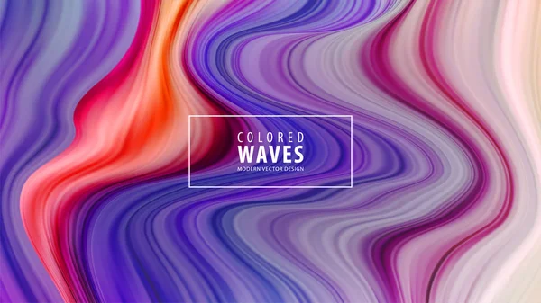 Сучасний барвистий плакат потоку. Хвиля Рідка форма на фоні синього кольору. Художній дизайн. Векторні ілюстрації . — стоковий вектор