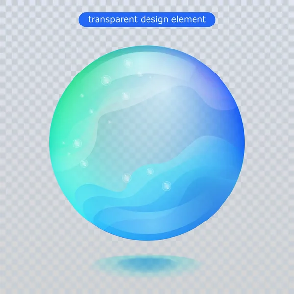 Goutte de pluie d'eau isolé sur fond transparent. Bulle d'eau ou boule de surface en verre pour votre conception . — Image vectorielle