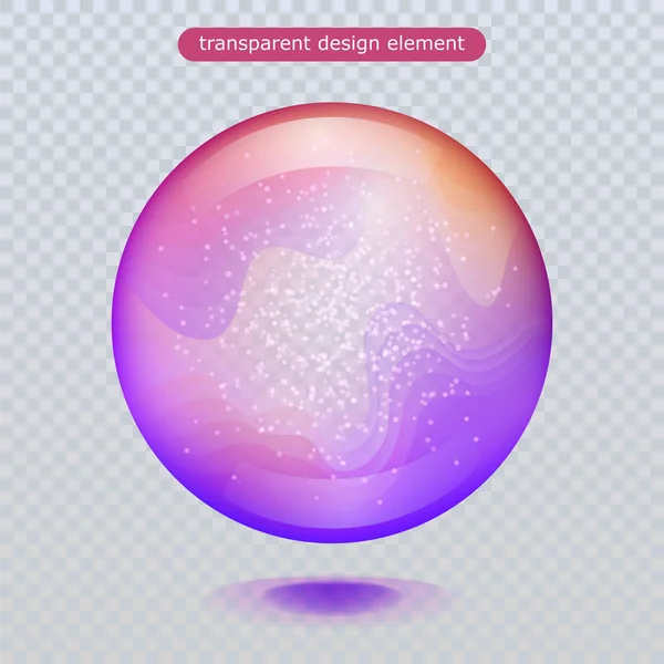 在透明背景上隔离的水滴。泡泡或玻璃表面球为您的设计. — 图库矢量图片