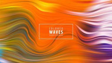 Modern renkli akışı poster. Mavi renk arka plan dalga sıvı formda. Sanat tasarım. Vektör çizim.