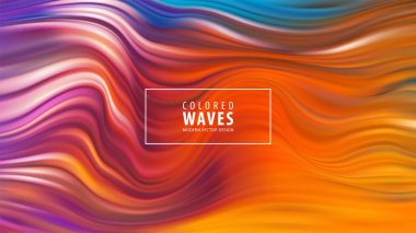 Modern renkli akışı poster. Mavi renk arka plan dalga sıvı formda. Sanat tasarım. Vektör çizim.