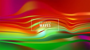 Modern renkli akışı poster. Mavi renk arka plan dalga sıvı formda. Sanat tasarım. Vektör çizim.