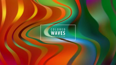 Modern renkli akışı poster. Mavi renk arka plan dalga sıvı formda. Sanat tasarım. Vektör çizim.