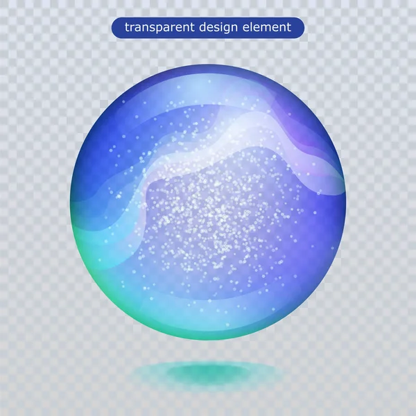 在透明背景上隔离的水滴。泡泡或玻璃表面球为您的设计. — 图库矢量图片