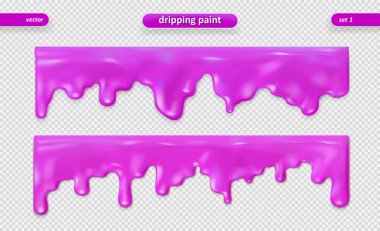 Damlayan boya. Parlak yüzey. Vektör kümesi. EPS 10