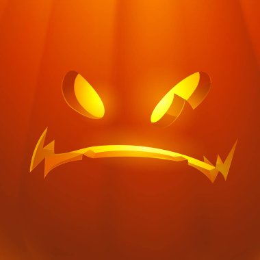 İçinde mum ile Gerçekçi vektör Halloween Halloween kabak. Mutlu yüz Halloween kabak.