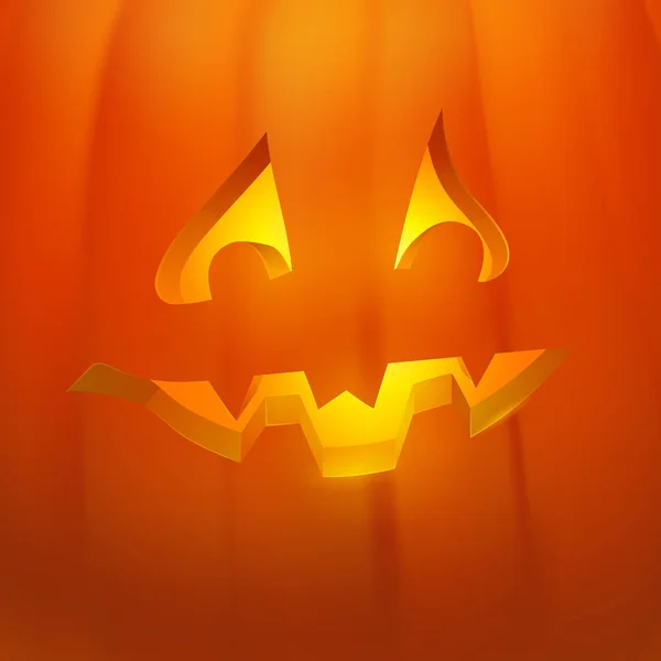 Realistische vector Halloween pompoen met kaars binnen. Happy Face Halloween pompoen. — Stockvector