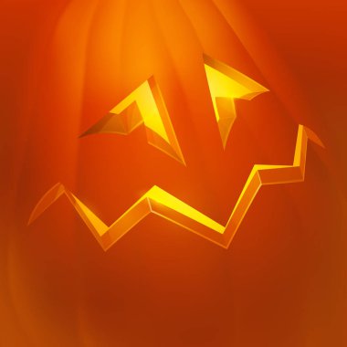 İçinde mum ile Gerçekçi vektör Halloween Halloween kabak. Mutlu yüz Halloween kabak.