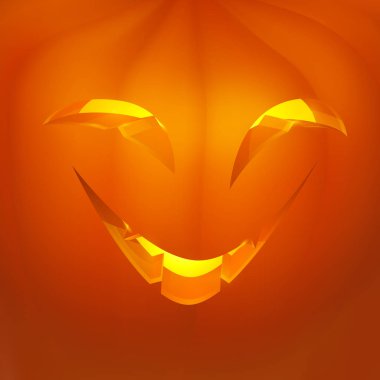İçinde mum ile Gerçekçi vektör Halloween Halloween kabak. Evil Halloween Kabak Karikatür Emoji Yüz Karakter.