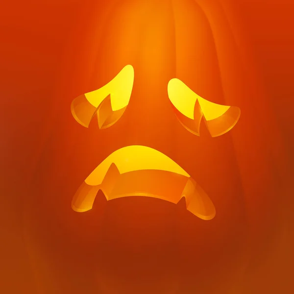Realistisk vektor Halloween pumpa med ljus inuti. Evil Halloween pumpa tecknad emoji ansikte karaktär. — Stock vektor
