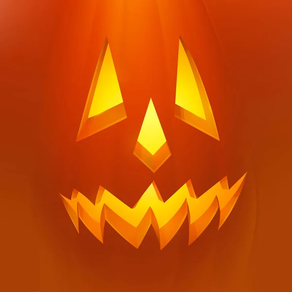 Realistische vector Halloween pompoen met kaars binnen. Boze Halloween pompoen cartoon Emoji gezicht karakter. — Stockvector