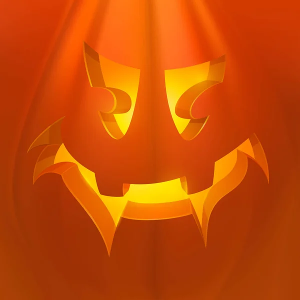 Realistische vector Halloween pompoen met kaars binnen. Boze Halloween pompoen cartoon Emoji gezicht karakter. — Stockvector