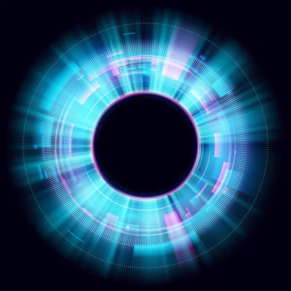 Αφηρημένη λαμπερές κύκλους σε μαύρο φόντο. Μαγικό κύκλο εφέ φωτός. Εικόνα απομονωμένη σε σκοτεινό φόντο. Μυστικιστική πύλη. Λαμπερό δαχτυλίδι. Μαγική μπάλα νέον. Διάνυσμα. Eps10 — Διανυσματικό Αρχείο