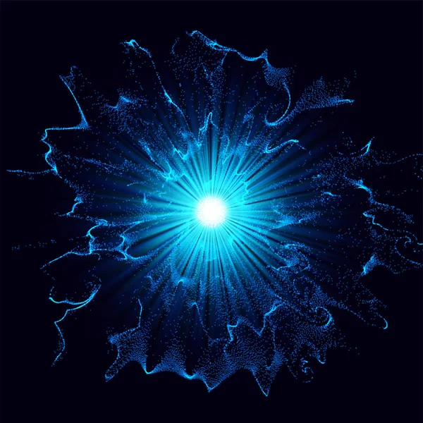 宇宙のブラックホール青いトーンの渦巻きと中央に穴や黒で隔離された折りたたみを持つ抽象的なベクトルの背景。.天文イラスト。ベクトル. — ストックベクタ
