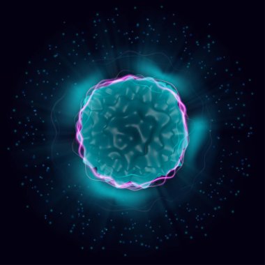 Vektör mikrokozmoz enerji elemanı. Soyut arka plan. Tasarımınız için uzay teması. Vektör.