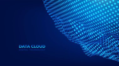 Modern bulut teknolojisi. Veri Bulutu. Dijital teknoloji. Entegre dijital web konsepti arka planı, Vektör. Eps10