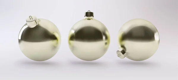 Realistischer 3D-Vektor. Gold, Weihnachtskugel verziert mit einer realistischen goldenen Schleife und einem glänzenden. Vektor. eps10 — Stockvektor