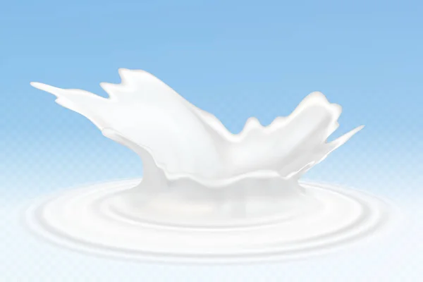 Векторные реалистичные брызги молока или йогурта, сливки, абстрактные белые пятна, молоко, выделенное на синем фоне. Дизайн натуральных, органических молочных продуктов . — стоковый вектор