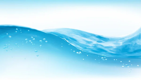 Διαφανές vector water splash και κύμα στο φως φόντο. Σχεδιασμός φυσικών, βιολογικών προϊόντων. — Διανυσματικό Αρχείο