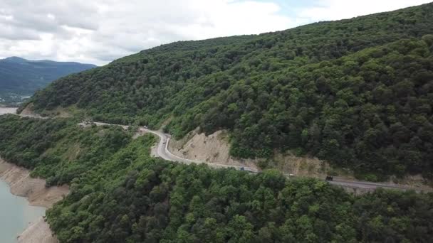Vyhlídkové Vzdušné Záběry Nádherné Krajiny Hor Gruzii — Stock video