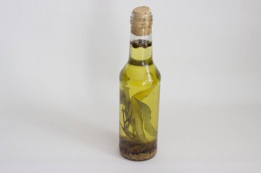 gri, arka plan, şişe, yağ, yaprak, sos, mantar, biber