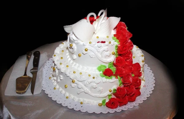 Cake on a dark background — Stock Photo, Image