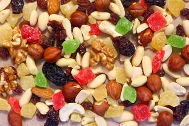 Kurutulmuş meyve Ryslampa abajurları. Tatlı karışım.