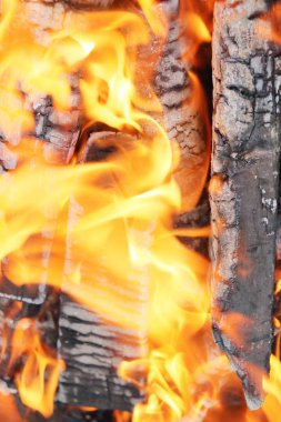 Bir ateşin Büyüleyici turuncu alev - sonsuza kadar izleyebilirsiniz hangi unsur.