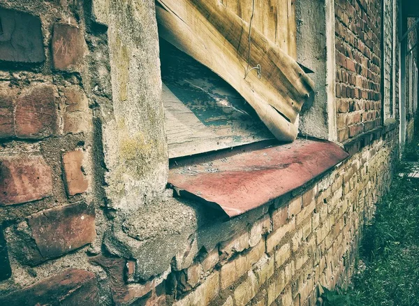 Dramática Foto Vintage Una Antigua Mansión Abandonada Casa Con Los — Foto de Stock