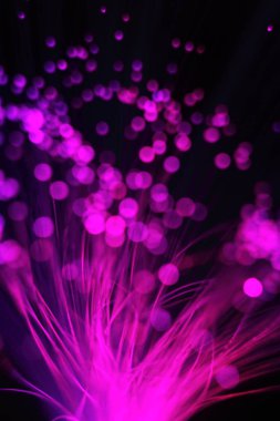 Optik iplik demetinden çıkan bir lambanın paniklemesinin renkli kaprisleri.