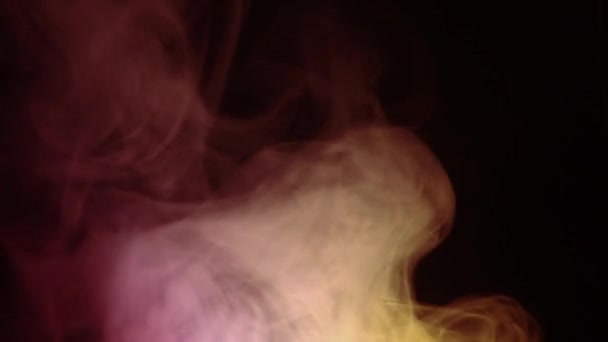 Φανταχτερά Κινούμενα Σύννεφα Καπνού Σκοτεινό Φόντο Κίνηση Καπνού Λόγω Της — Αρχείο Βίντεο