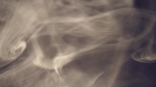 Mooie Bewegende Rookwolken Een Donkere Achtergrond Rookbeweging Door Beweging Van — Stockvideo