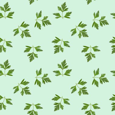 Tarafsız bir arkaplanda maydanoz deseni. Bir yaz havası yaratan bir düzen..