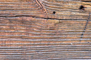 Güneş yanığı ahşap, rüzgar ve zamanla yaşlanmış. Eski ahşap doku. Yıpranmış ağaç halkaları..