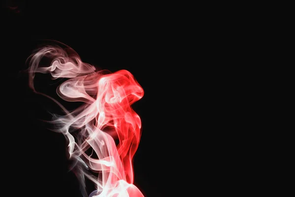 Red Smoke Black Background Colored Smoke Incense Stick Smoke Illuminated — Stock Photo, Image