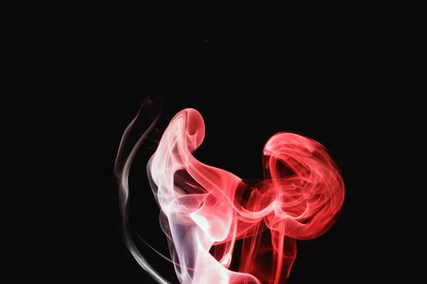 Red Smoke Black Background Colored Smoke Incense Stick Smoke Illuminated — Stock Photo, Image