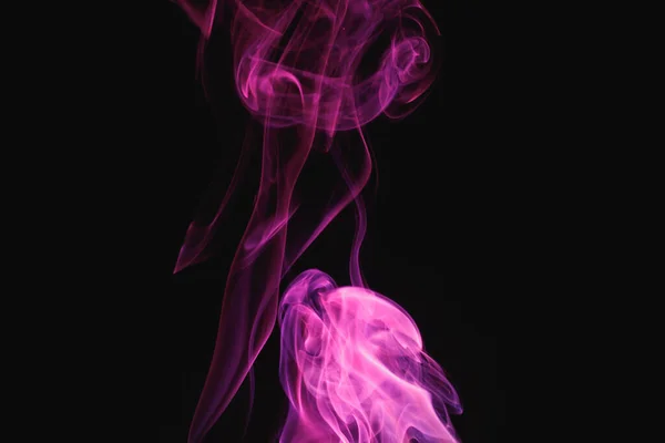 Fumée Violette Sur Fond Noir Fumée Colorée Fumée Bâton Encens — Photo
